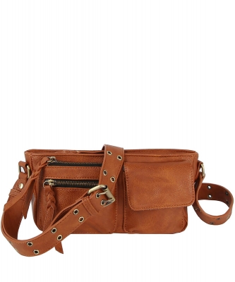 Small Crossbody Bag Adjustable Strap Mini Purse CQF004 BROWN